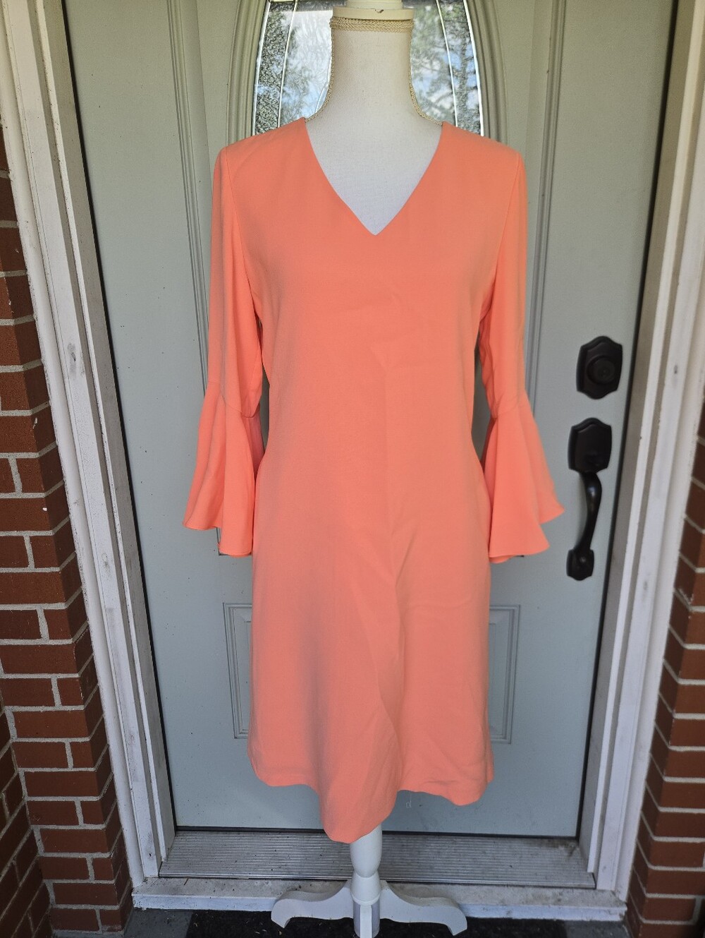 Lafayette 148 Coral Bell Sleeve Dress